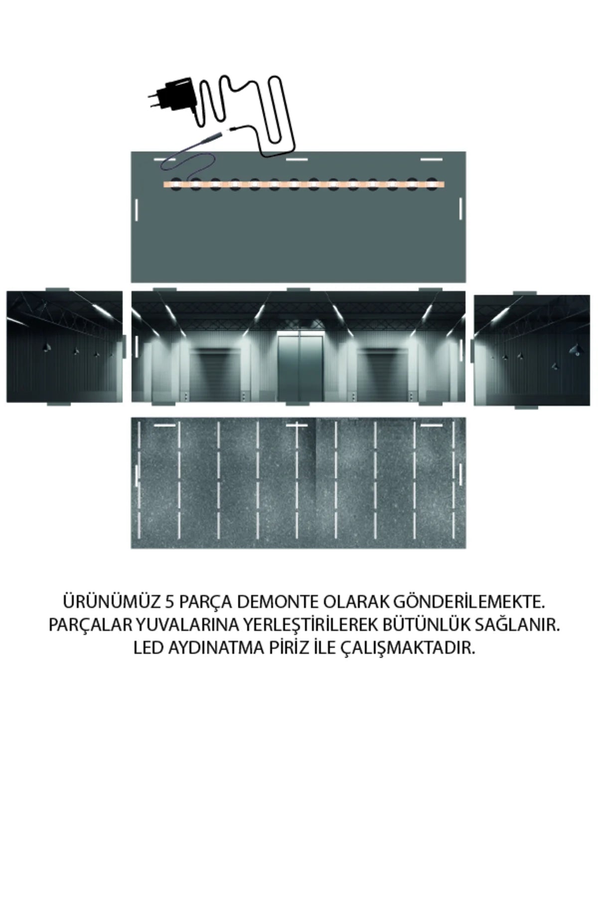 Işıklı Koleksiyonluk Hot Wheels Araba Standı – 45x15x15 cm