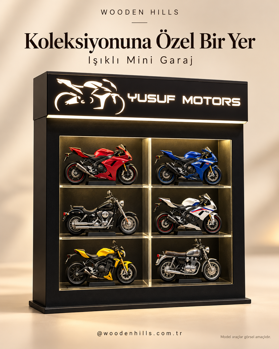 koleksiyonluk raf kişiye özel mini araç standı