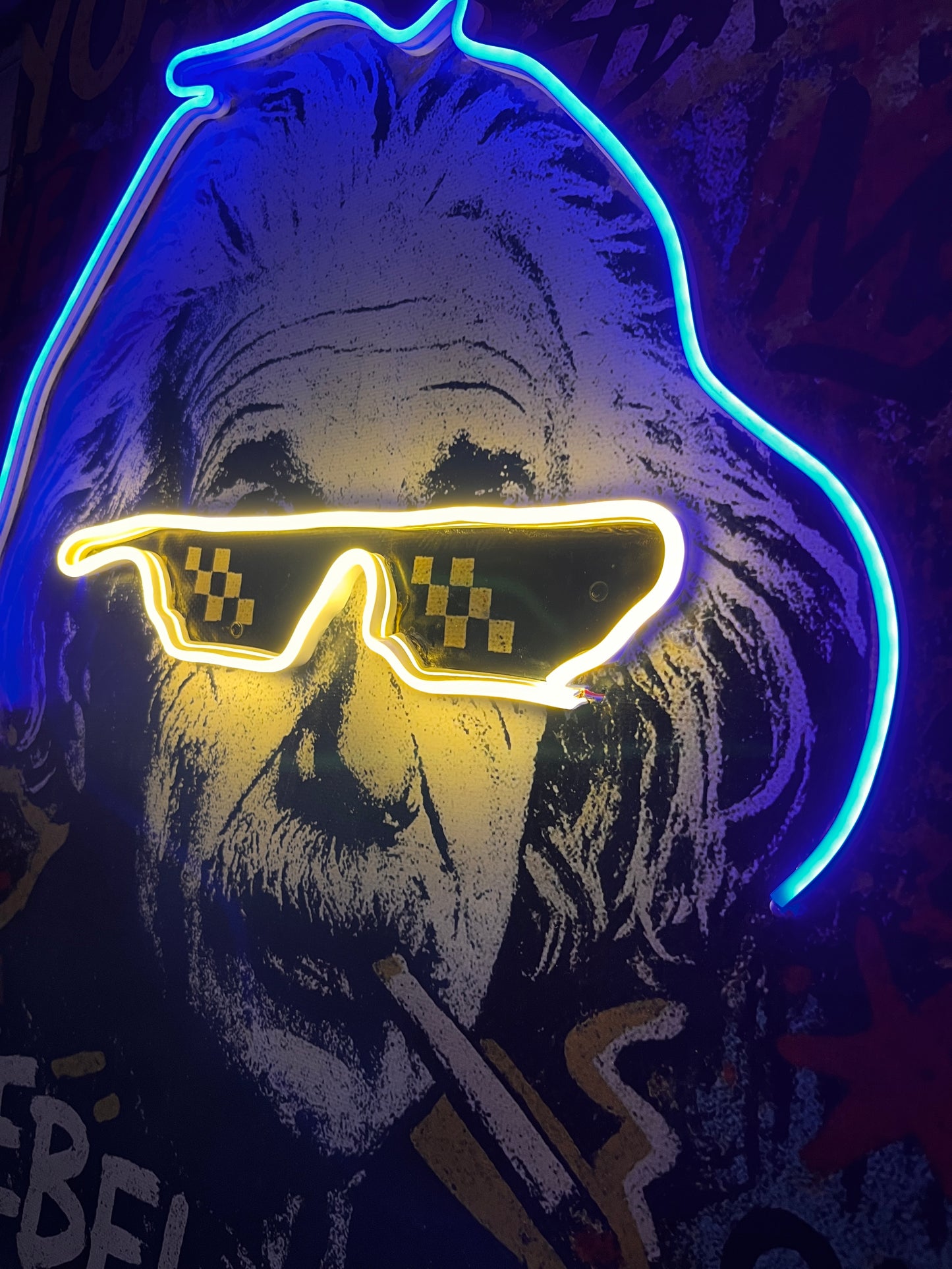 NEON LED TABLO EINSTEİN PORTRE