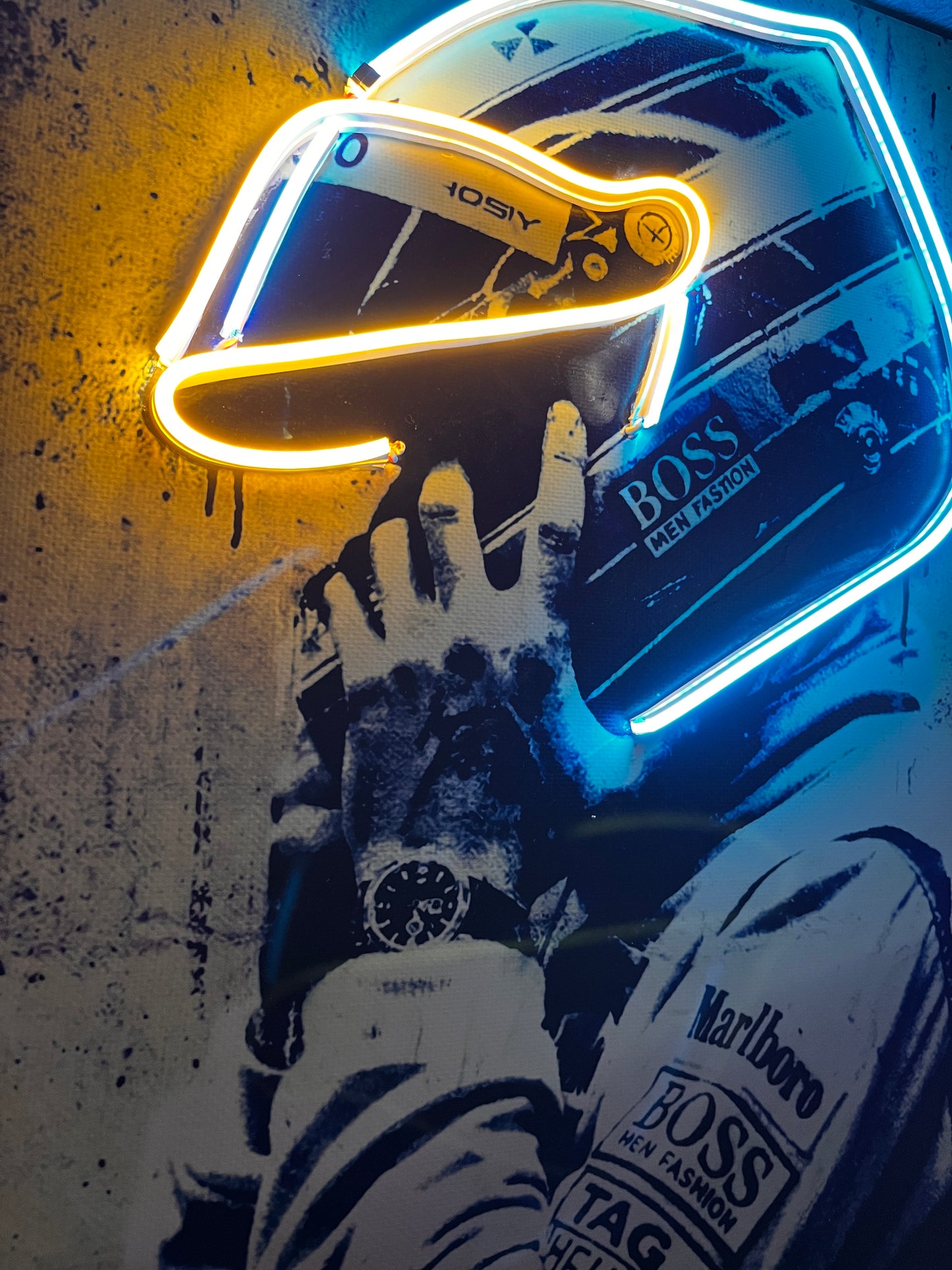 NEON LED TABLO MOTORCU KASK