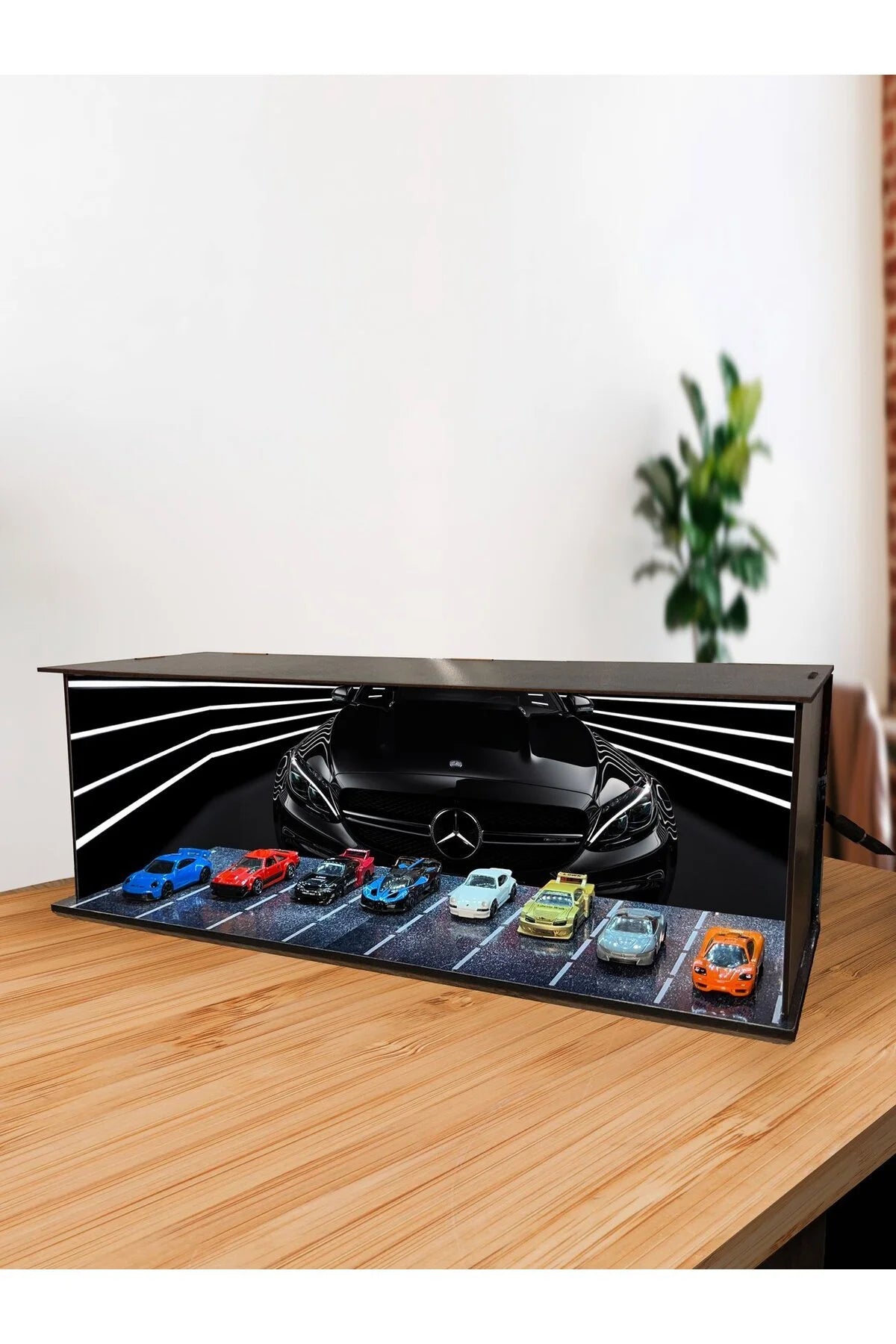 Işıklı Koleksiyonluk Hot Wheels Araba Standı – 45x15x15 cm