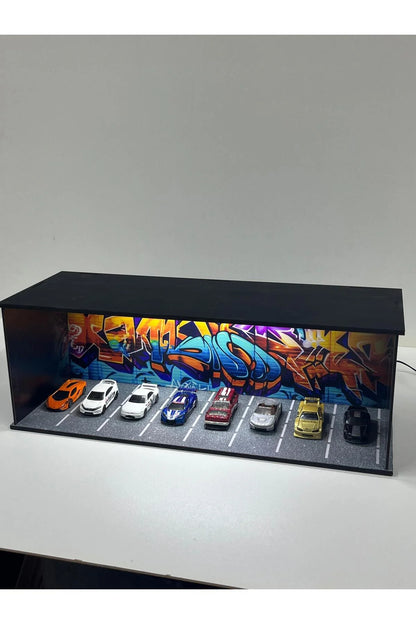 Işıklı Koleksiyonluk Hot Wheels Araba Standı – 45x15x15 cm