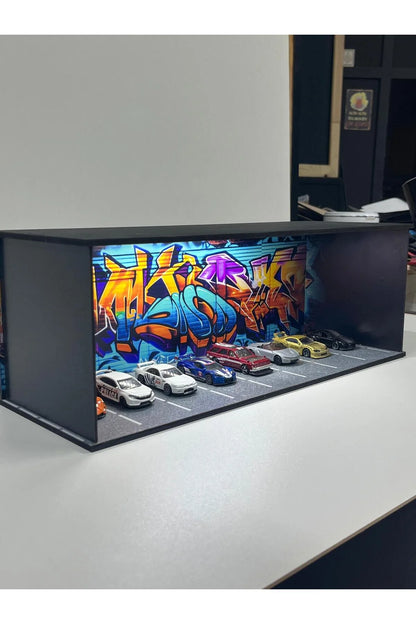 Işıklı Koleksiyonluk Hot Wheels Araba Standı – 45x15x15 cm