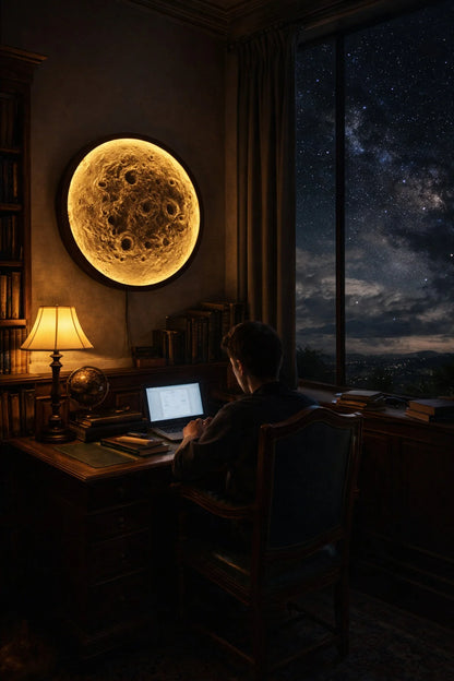 AY DESENLİ 3D KABARTMALI AYDINLATMA DEKOR