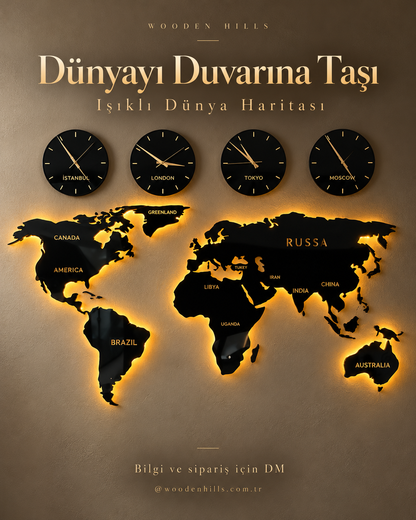 dünya haritası duvar derkoru
