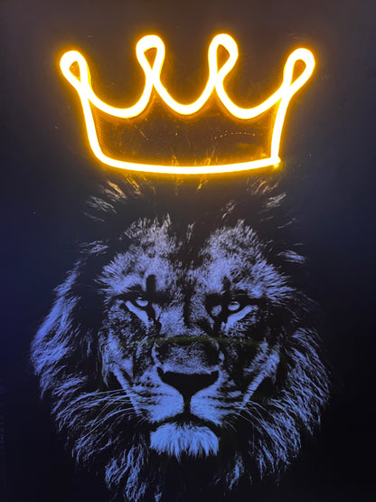 NEON LED TABLO ASLAN TAÇ FİGÜR