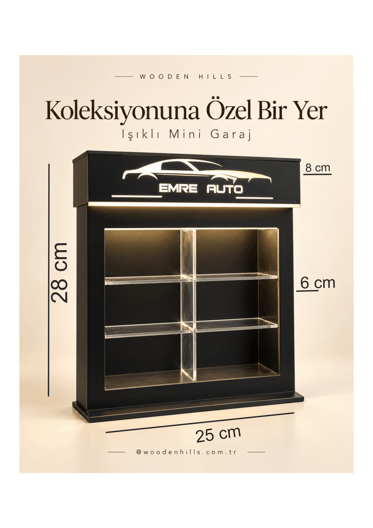koleksiyonluk raf kişiye özel mini araç standı