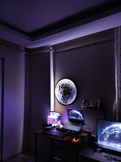 AY DESENLİ 3D KABARTMALI AYDINLATMA DEKOR