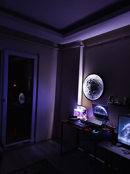 AY DESENLİ 3D KABARTMALI AYDINLATMA DEKOR