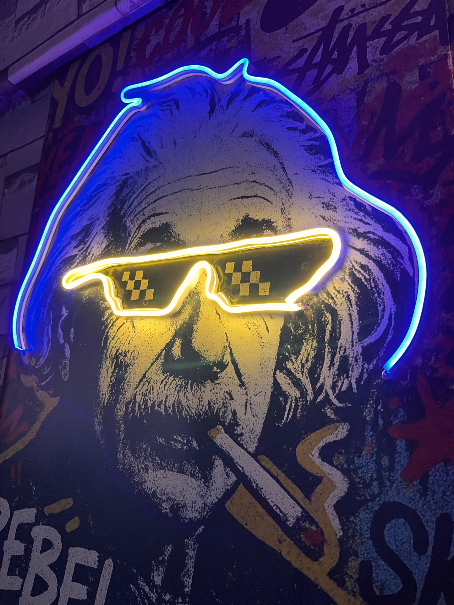 NEON LED TABLO EINSTEİN PORTRE