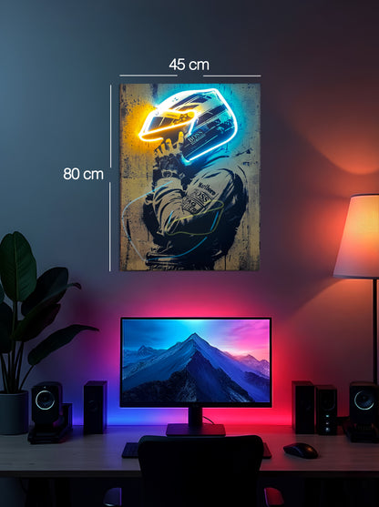 NEON LED TABLO MOTORCU KASK